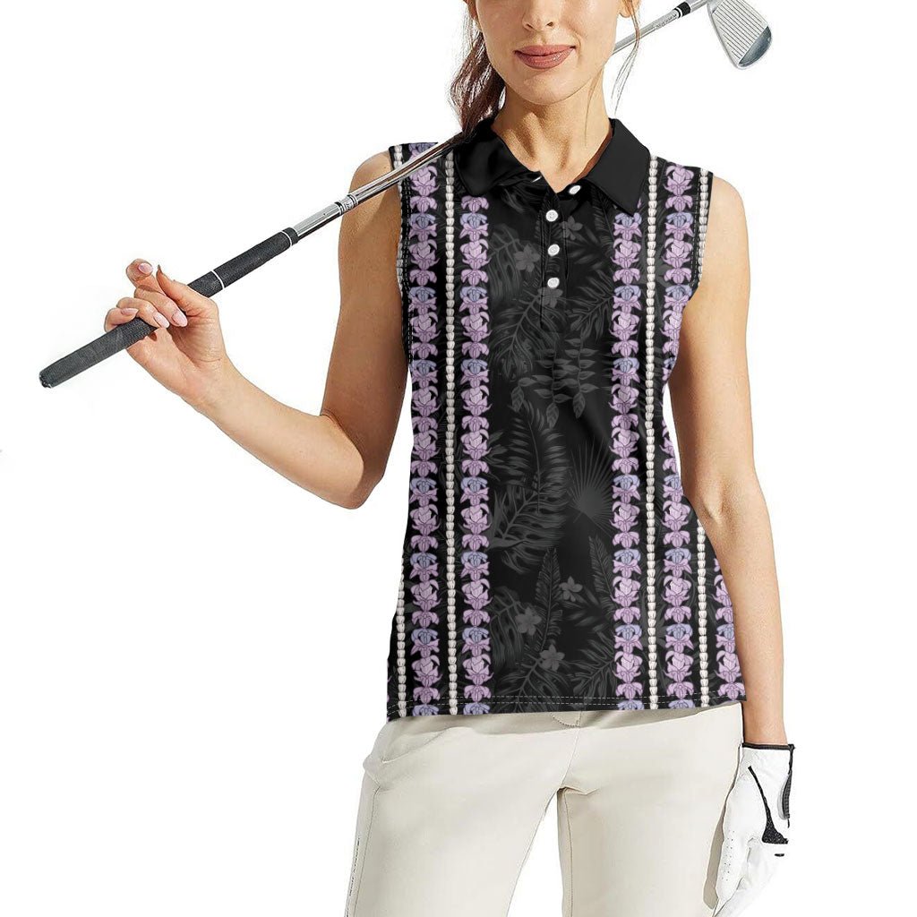 Hawaii Queen Liliuokalani Women Sleeveless Polo Shirt Hawaiian Lei Pua Kalaunu LT05 - Polynesian Pride