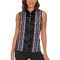 Hawaii Queen Liliuokalani Women Sleeveless Polo Shirt Hawaiian Lei Pua Kalaunu LT05 - Polynesian Pride