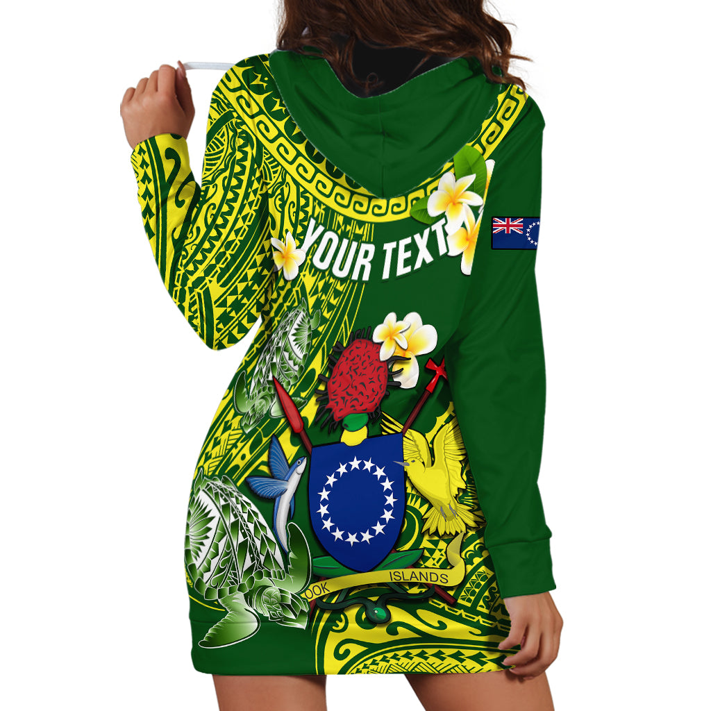 Personalized Cook Islands Hoodie Dress Coat Of Arms Plumeria Polynesian Turtle LT05 - Polynesian Pride