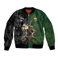 Custom South Africa And New Zealand Bomber Jacket Springboks And Kiwis Rugby Rivalry