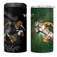 Custom South Africa And New Zealand 4 in 1 Can Cooler Tumbler Springboks And Kiwis Rugby Rivalry