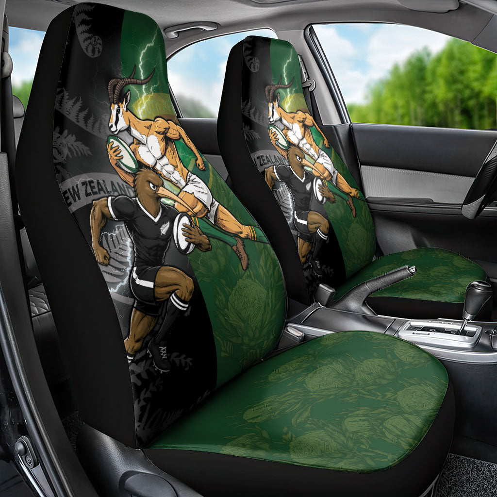 South Africa And New Zealand Car Seat Cover Springboks And Kiwis Rugby Rivalry