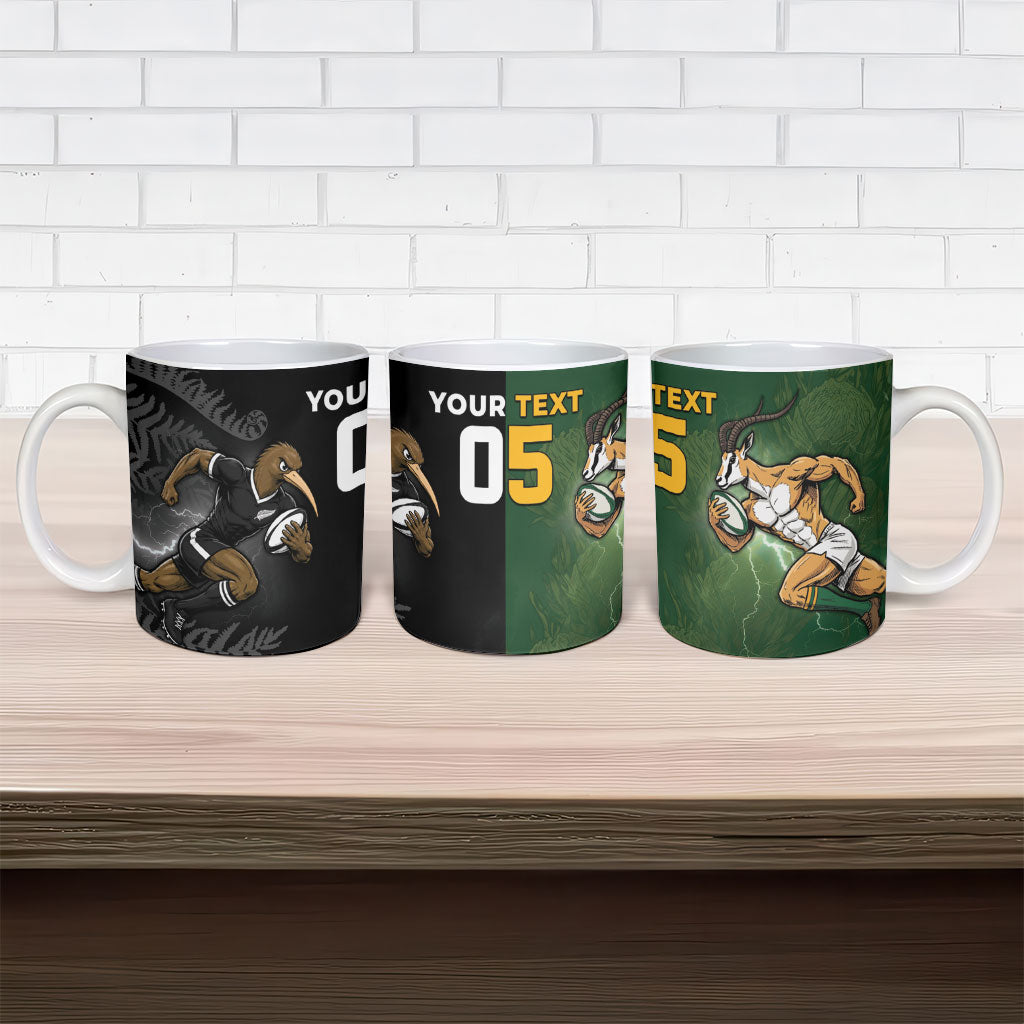 Custom South Africa And New Zealand Ceramic Mug Springboks And Kiwis Rugby Rivalry