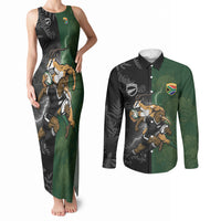 Custom South Africa And New Zealand Couples Matching Tank Maxi Dress and Long Sleeve Button Shirt Springboks And Kiwis Rugby Rivalry