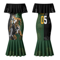 Custom South Africa And New Zealand Family Matching Mermaid Dress and Hawaiian Shirt Springboks And Kiwis Rugby Rivalry