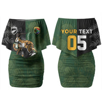 Custom South Africa And New Zealand Family Matching Off Shoulder Short Dress and Hawaiian Shirt Springboks And Kiwis Rugby Rivalry