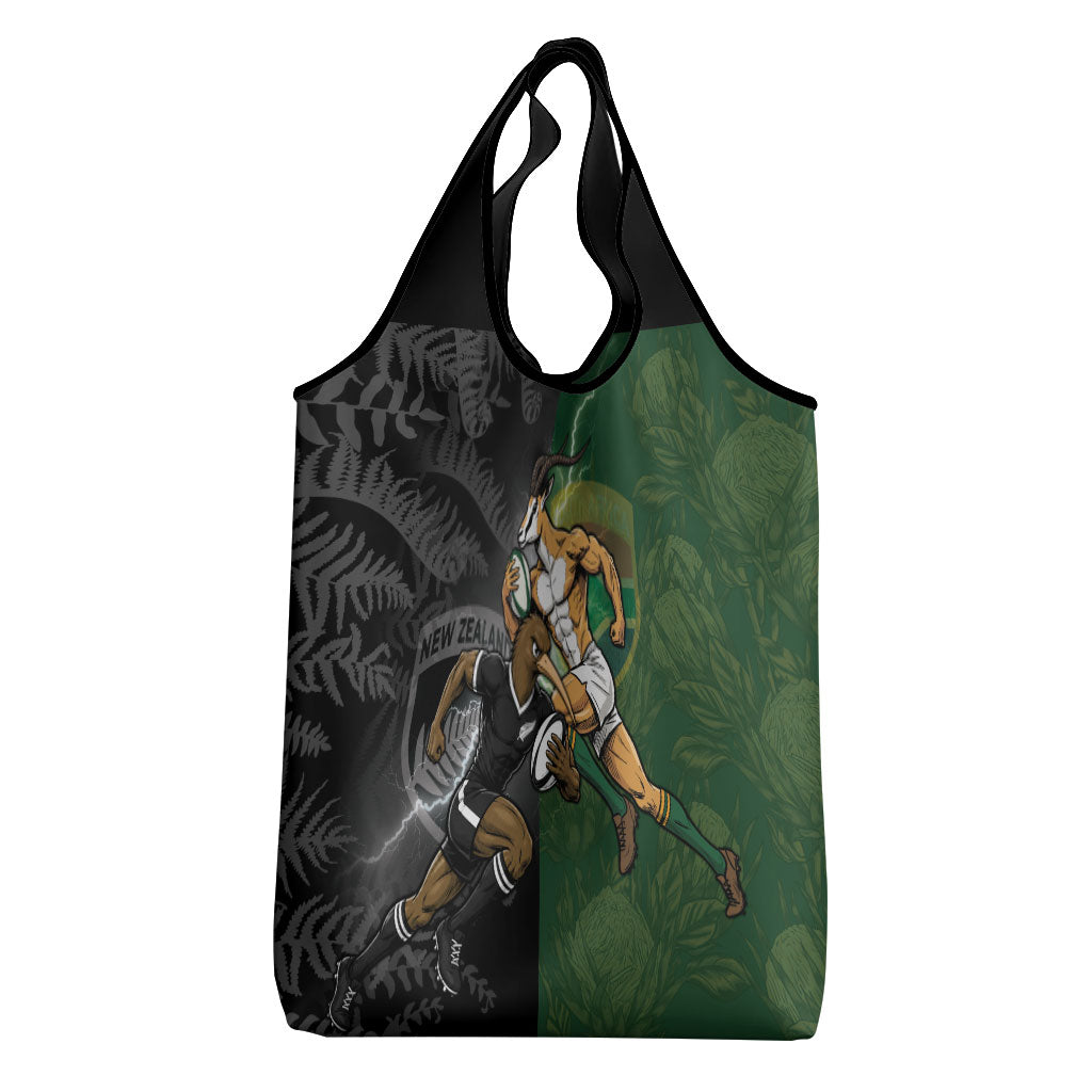 South Africa And New Zealand Grocery Bag Springboks And Kiwis Rugby Rivalry