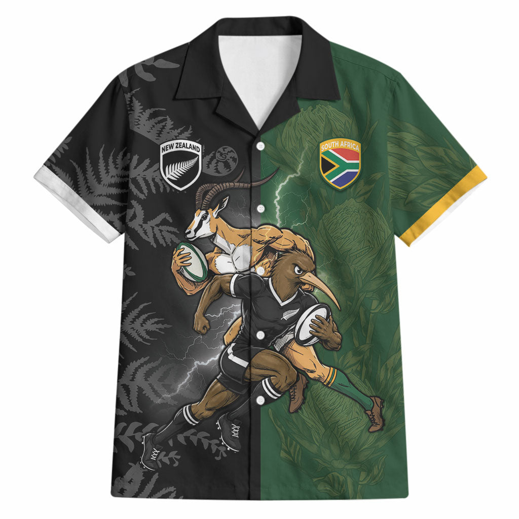 Custom South Africa And New Zealand Hawaiian Shirt Springboks And Kiwis Rugby Rivalry