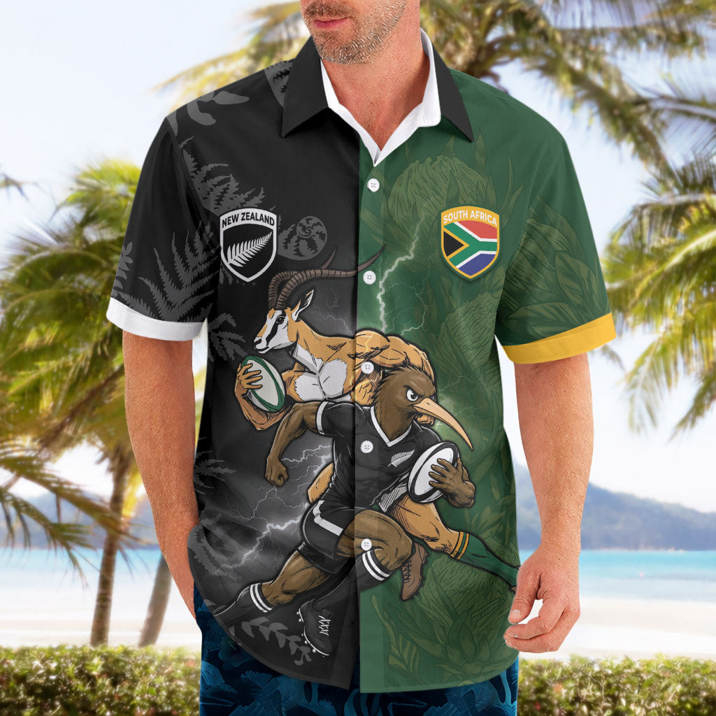 Custom South Africa And New Zealand Hawaiian Shirt Springboks And Kiwis Rugby Rivalry