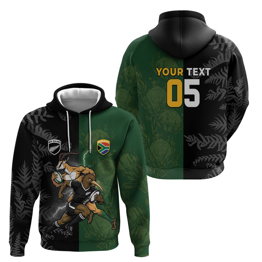 Custom South Africa And New Zealand Hoodie Springboks And Kiwis Rugby Rivalry