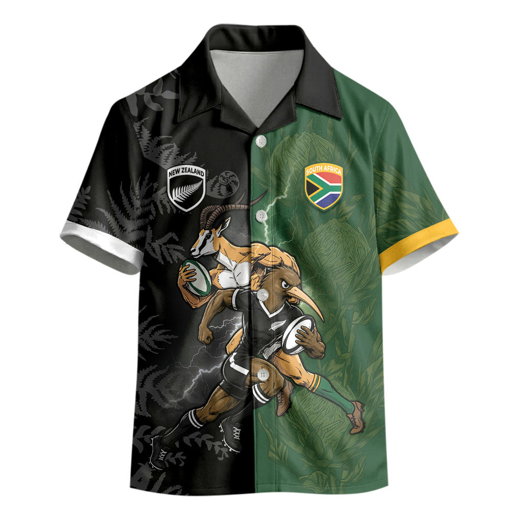 Custom South Africa And New Zealand Kid Hawaiian Shirt Springboks And Kiwis Rugby Rivalry