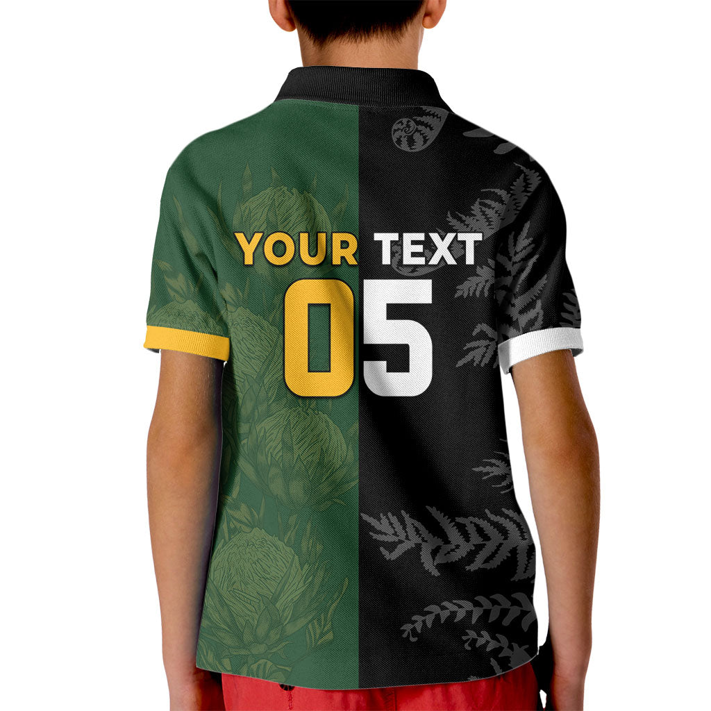 Custom South Africa And New Zealand Kid Polo Shirt Springboks And Kiwis Rugby Rivalry