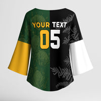 Custom South Africa And New Zealand Kimono Sleeve Blouse Springboks And Kiwis Rugby Rivalry