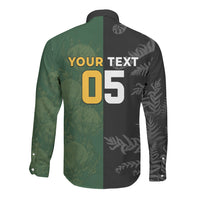 Custom South Africa And New Zealand Long Sleeve Button Shirt Springboks And Kiwis Rugby Rivalry