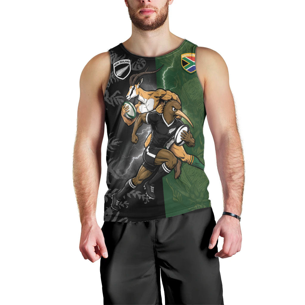 Custom South Africa And New Zealand Men Tank Top Springboks And Kiwis Rugby Rivalry