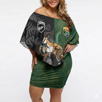 Custom South Africa And New Zealand Off Shoulder Short Dress Springboks And Kiwis Rugby Rivalry