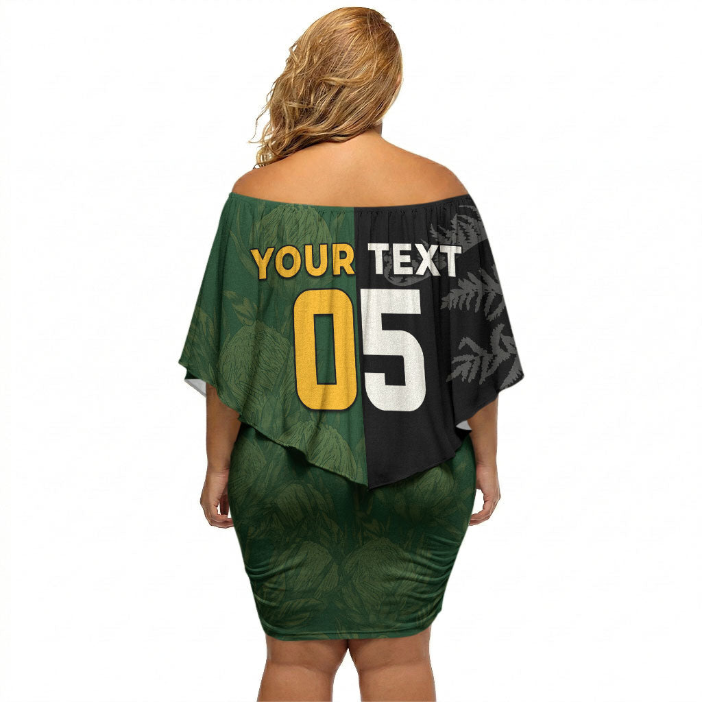 Custom South Africa And New Zealand Off Shoulder Short Dress Springboks And Kiwis Rugby Rivalry