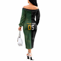 Custom South Africa And New Zealand Off The Shoulder Long Sleeve Dress Springboks And Kiwis Rugby Rivalry