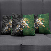 South Africa And New Zealand Pillow Cover Springboks And Kiwis Rugby Rivalry