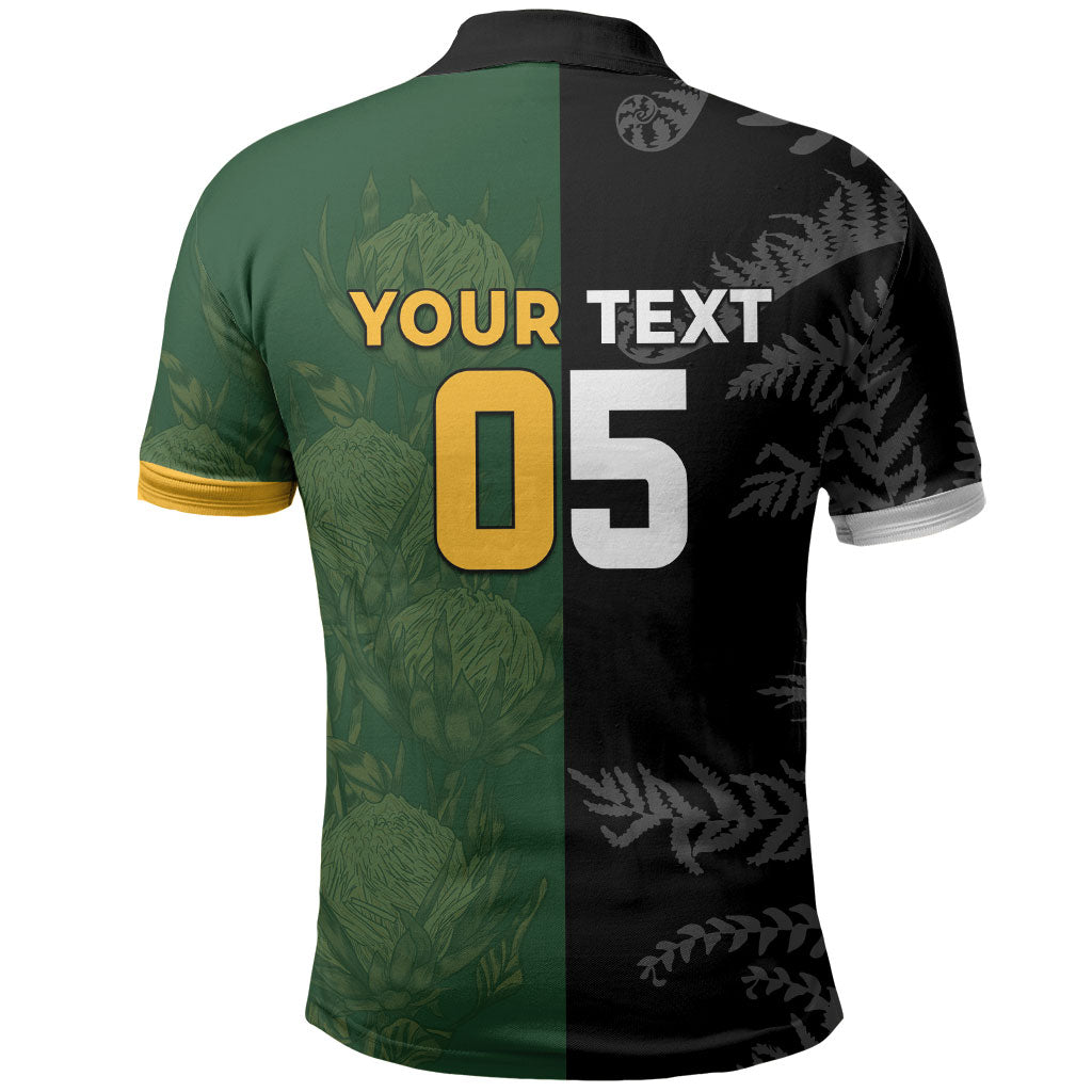 Custom South Africa And New Zealand Polo Shirt Springboks And Kiwis Rugby Rivalry