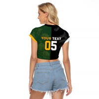 Custom South Africa And New Zealand Raglan Cropped T Shirt Springboks And Kiwis Rugby Rivalry