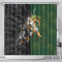 South Africa And New Zealand Shower Curtain Springboks And Kiwis Rugby Rivalry