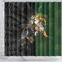 South Africa And New Zealand Shower Curtain Springboks And Kiwis Rugby Rivalry