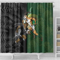 South Africa And New Zealand Shower Curtain Springboks And Kiwis Rugby Rivalry