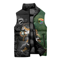 Custom South Africa And New Zealand Sleeveless Puffer Jacket Springboks And Kiwis Rugby Rivalry