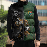 Custom South Africa And New Zealand Sleeveless Puffer Jacket Springboks And Kiwis Rugby Rivalry