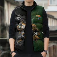 Custom South Africa And New Zealand Sleeveless Puffer Jacket Springboks And Kiwis Rugby Rivalry