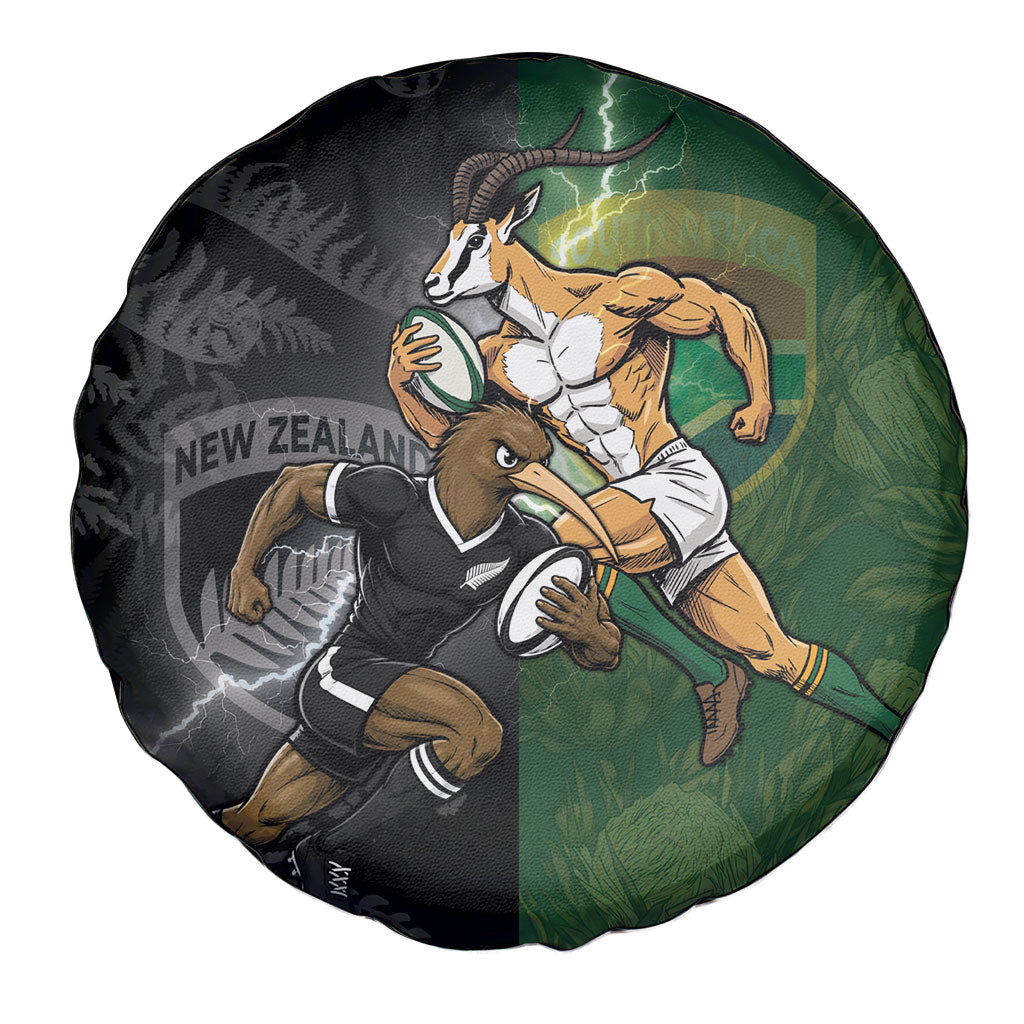 South Africa And New Zealand Spare Tire Cover Springboks And Kiwis Rugby Rivalry