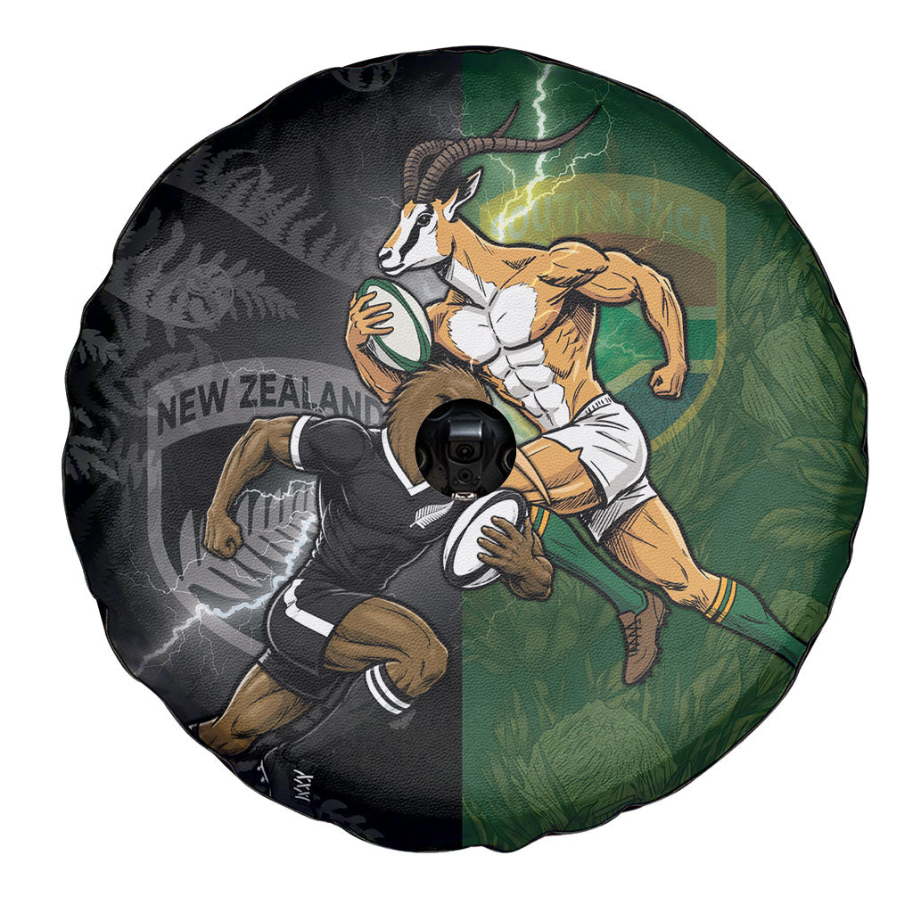 South Africa And New Zealand Spare Tire Cover Springboks And Kiwis Rugby Rivalry