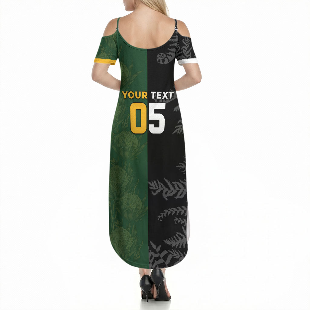 Custom South Africa And New Zealand Summer Maxi Dress Springboks And Kiwis Rugby Rivalry