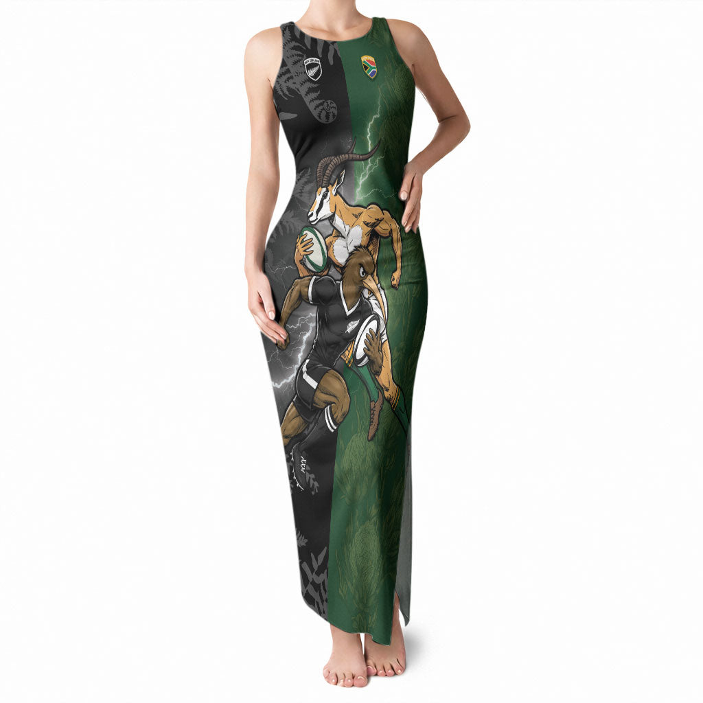 Custom South Africa And New Zealand Tank Maxi Dress Springboks And Kiwis Rugby Rivalry