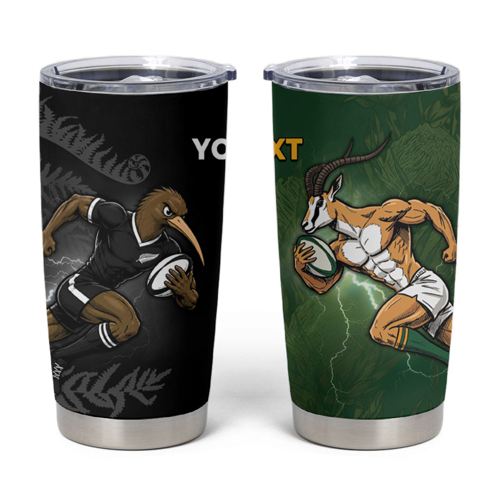Custom South Africa And New Zealand Tumbler Cup Springboks And Kiwis Rugby Rivalry