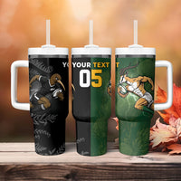 Custom South Africa And New Zealand Tumbler With Handle Springboks And Kiwis Rugby Rivalry