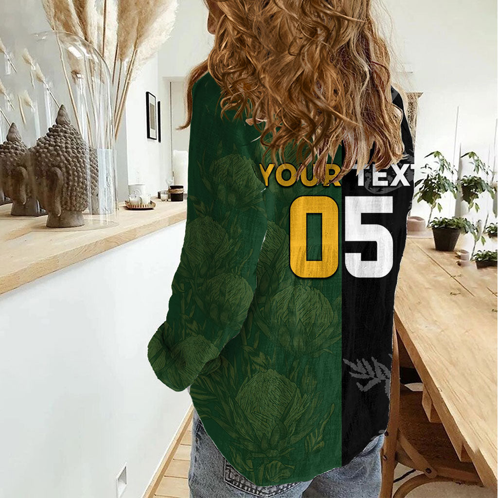 Custom South Africa And New Zealand Women Casual Shirt Springboks And Kiwis Rugby Rivalry