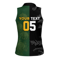 Custom South Africa And New Zealand Women Sleeveless Polo Shirt Springboks And Kiwis Rugby Rivalry