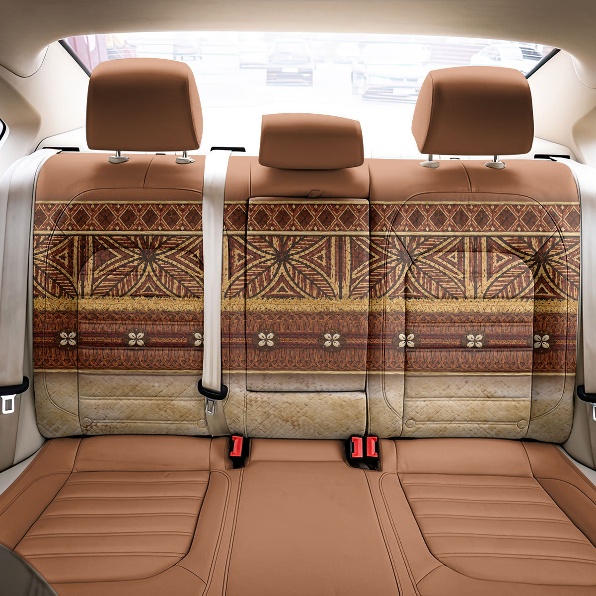 Polynesian Princess Inspired Cosplay Costume Back Car Seat Cover Traditional Tapa Pattern