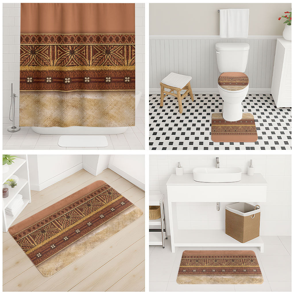 Polynesian Princess Inspired Cosplay Costume Bathroom Set Traditional Tapa Pattern