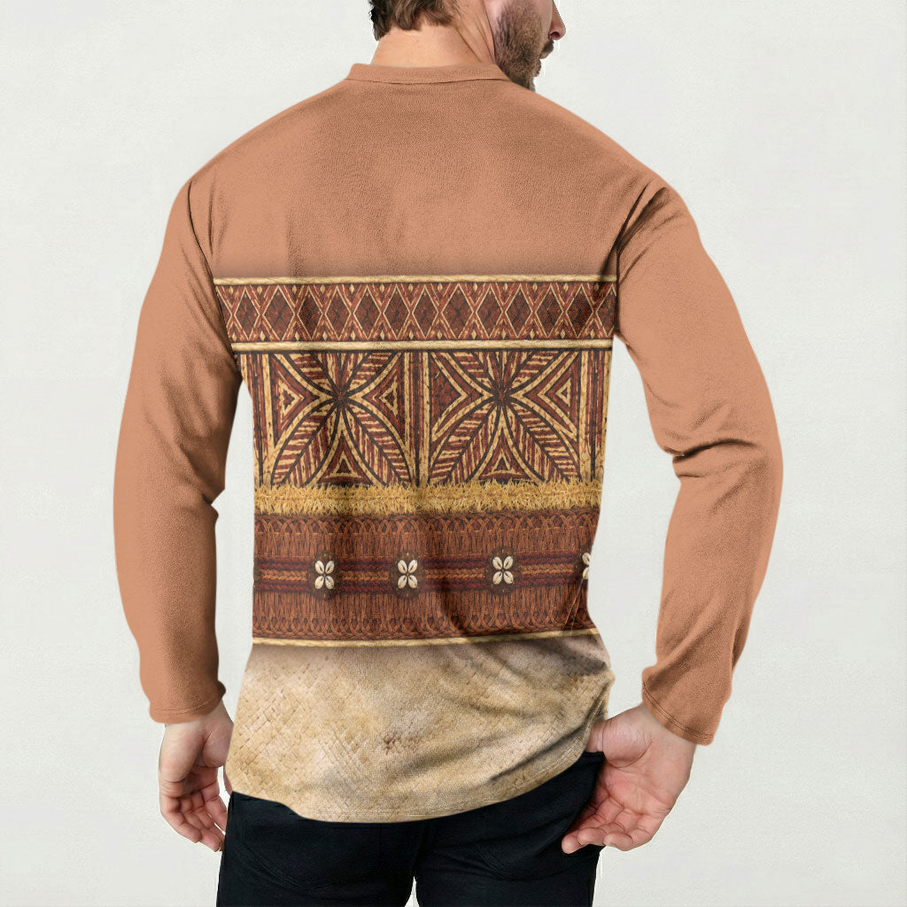 Polynesian Princess Inspired Cosplay Costume Button Sweatshirt Traditional Tapa Pattern
