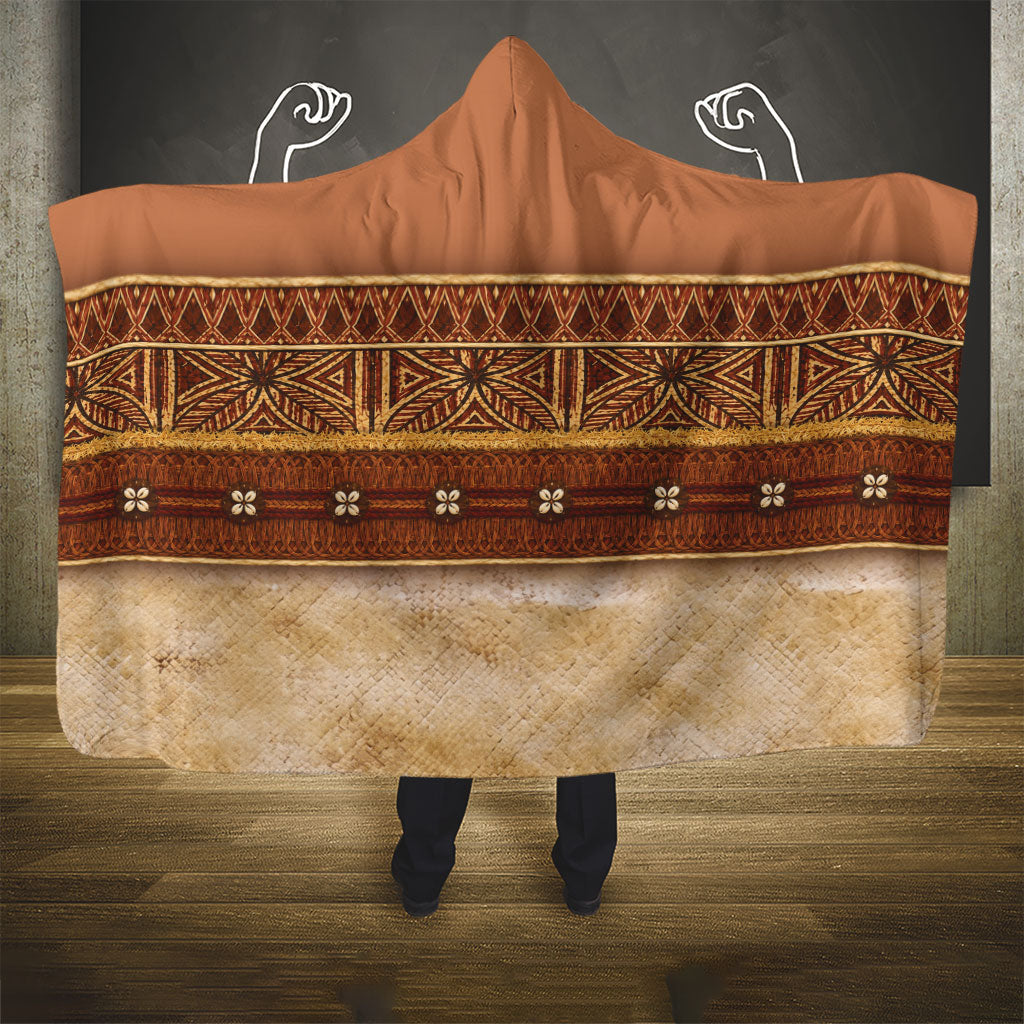 Polynesian Princess Inspired Cosplay Costume Hooded Blanket Traditional Tapa Pattern