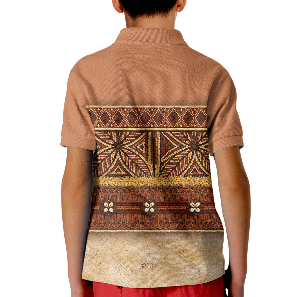 Polynesian Princess Inspired Cosplay Costume Kid Polo Shirt Traditional Tapa Pattern
