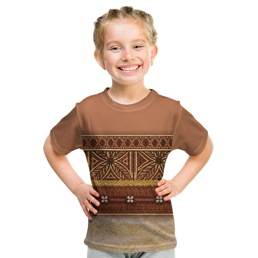 Polynesian Princess Inspired Cosplay Costume Kid T Shirt Traditional Tapa Pattern