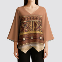 Polynesian Princess Inspired Cosplay Costume Kimono Sleeve Blouse Traditional Tapa Pattern