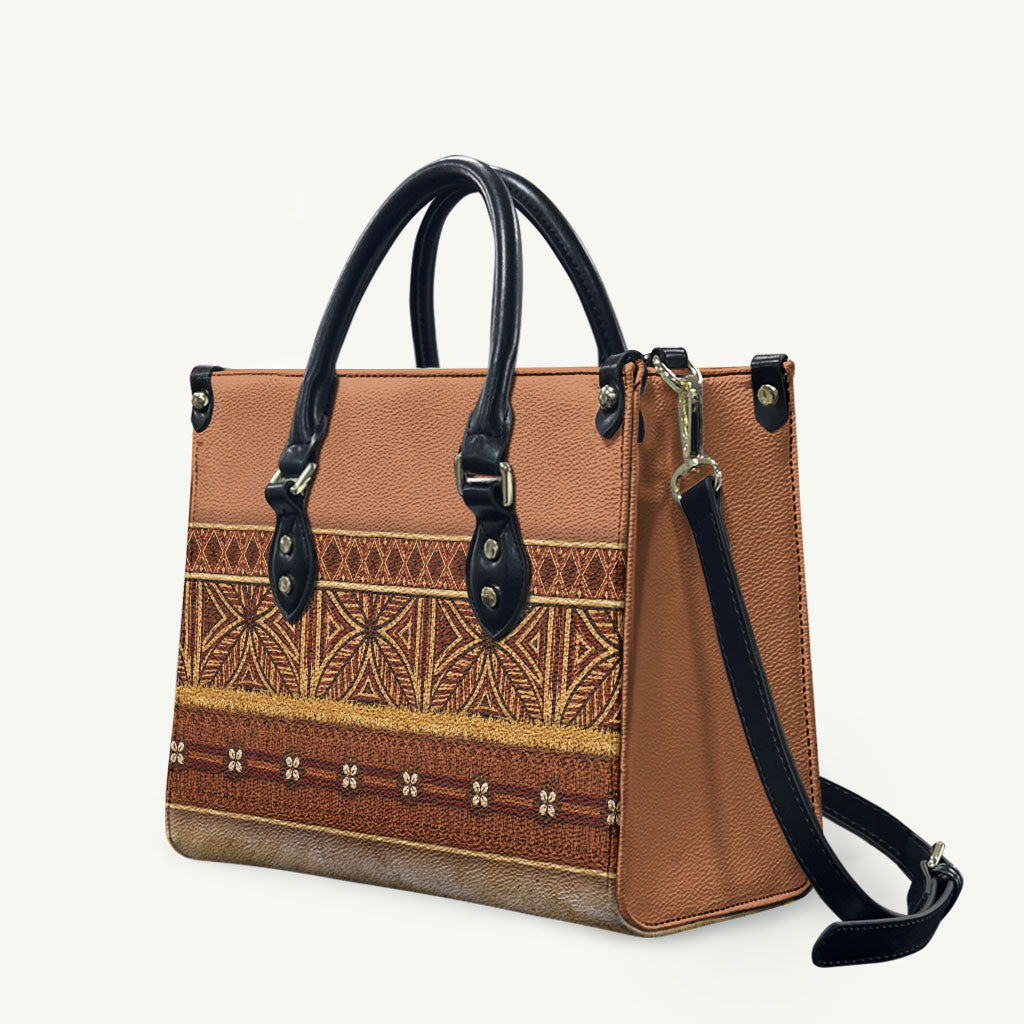Polynesian Princess Inspired Cosplay Costume Leather Bag Traditional Tapa Pattern