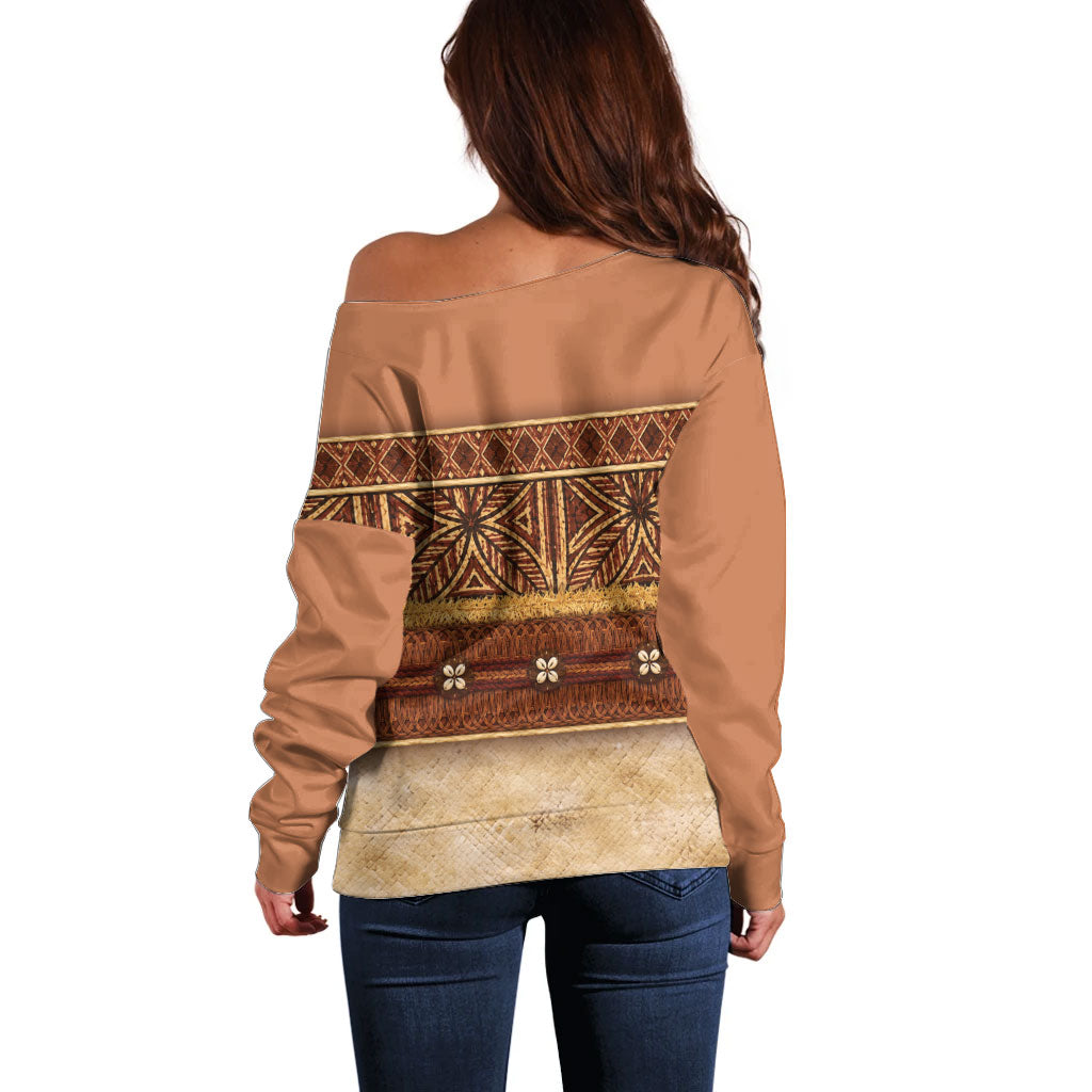 Polynesian Princess Inspired Cosplay Costume Off Shoulder Sweater Traditional Tapa Pattern