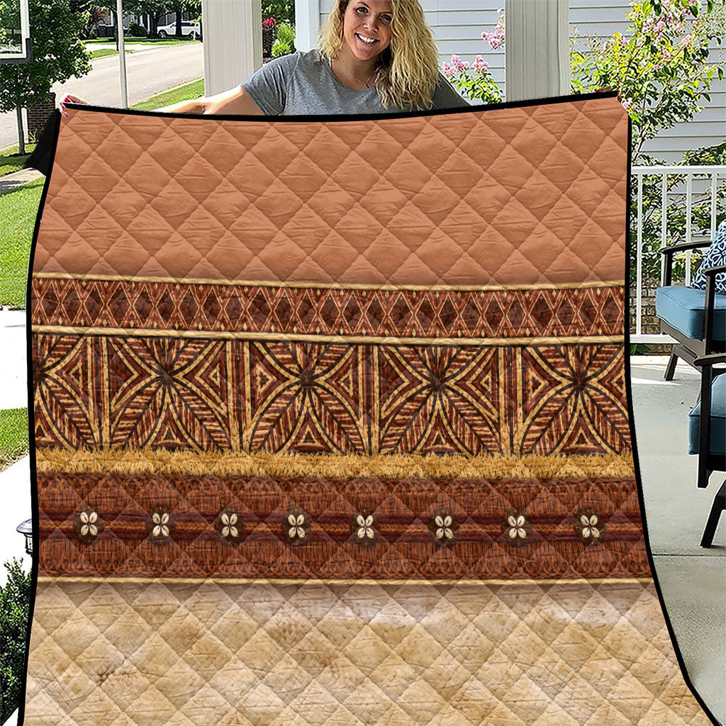 Polynesian Princess Inspired Cosplay Costume Quilt Traditional Tapa Pattern LT05 Brown - Polynesian Pride