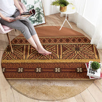 Polynesian Princess Inspired Cosplay Costume Round Carpet Traditional Tapa Pattern